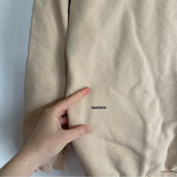 Pangaia Beige 365 Hoodie 100% Organic Cotton Tan Cream Unisex Pocket M - Picture 9 of 13